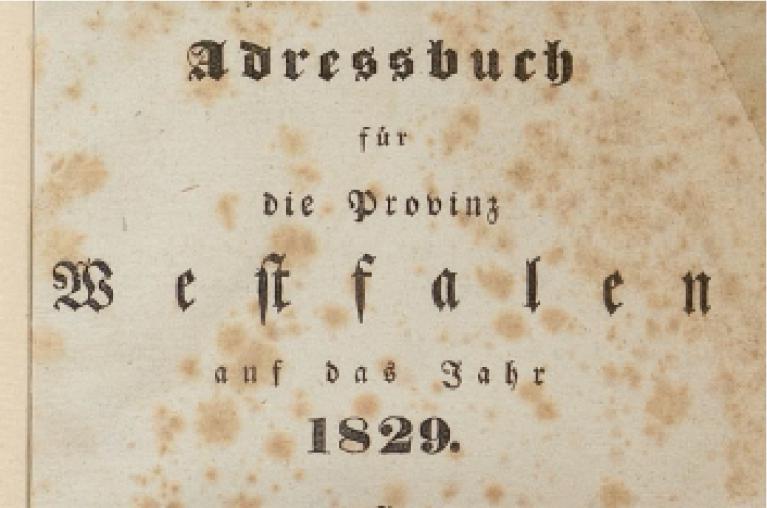 Adressbuch 1829 zu Wittgenstein