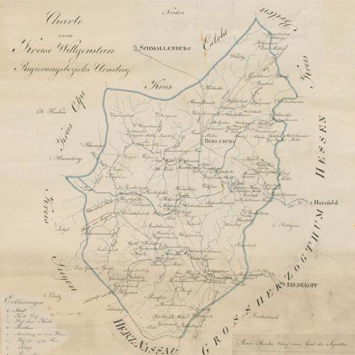 Karte Kreis Wittgenstein 1820 Karte Kreis Wittgenstein 1820