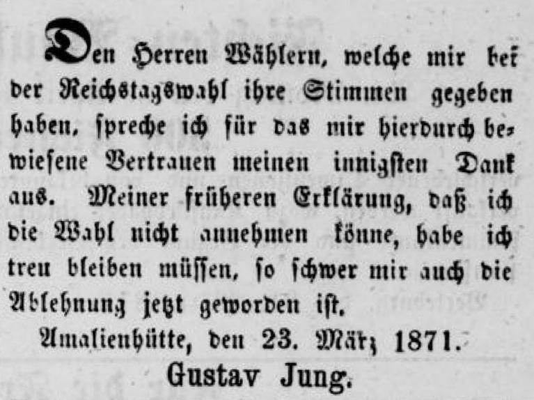 Wittgensteiner Kreisblatt vom 25.03.1871