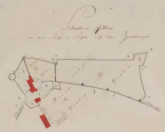 Oberes Schloss in Siegen um 1820